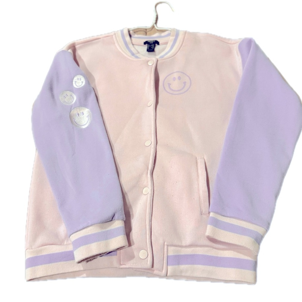 FOREVER 21 Girls Smile Bomber Jacket